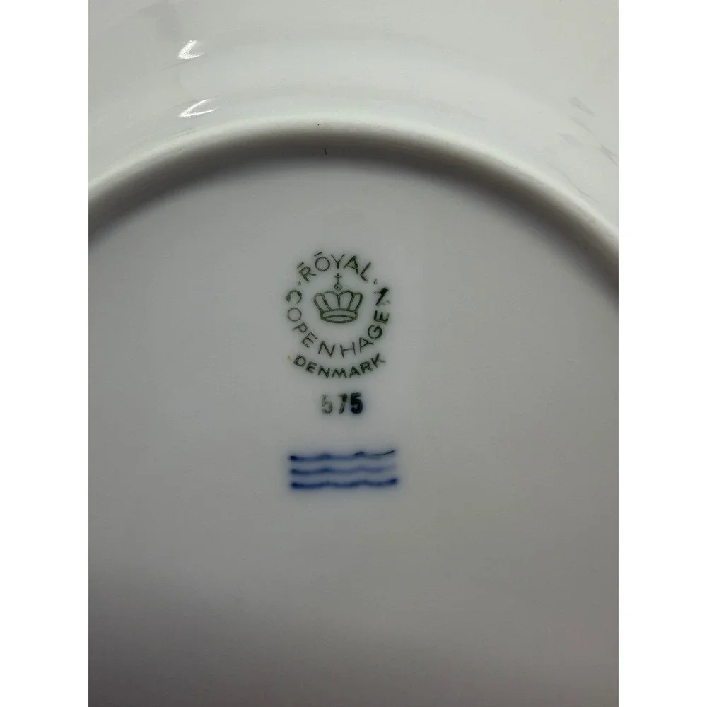 Royal Copenhagen White Half Lace Bread Plates Set of 3 Denmark Fluted Porcelain